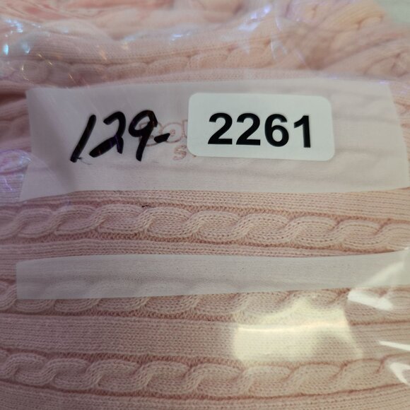 Tommy Hilfiger 3X Light Pink Long Sleeve V-Neck Pullover Cable Knit Sweater 2261 - Picture 7 of 7